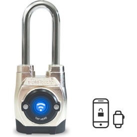 5th Generation Smart Padlock, Long Shackle, Satin Silver