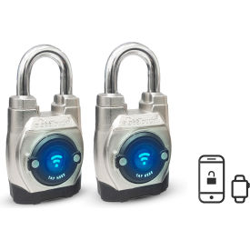 5th Generation Smart Padlock, Short Shackle, Satin Silver, Pack of 2