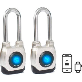 4th Generation Smart Padlock, Long Shackle, Satin Silver, Pack of 2