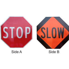 Stop/Slow Sign, Corrugated Plastic, High Intensity Prismatic Grade, 18" x 18"