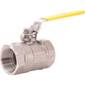 T-715 2-Piece Large Port Ball Valve, Stainless Steel, 1-1/4" Threaded