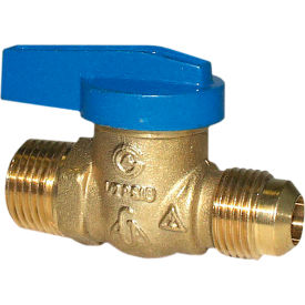 1-Piece Gas Ball Valve, Forged Brass, 3/8" Flare x 1/2" MNPT