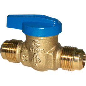 1-Piece Gas Ball Valve, Forged Brass, 3/8" Flare x 3/8" Flare