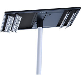 Dual Head Solar Street Parking Lot LED Area Light, 150W, 31500 LM, Black
