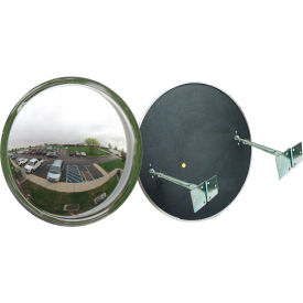 Round Acrylic Convex Mirror, Indoor/Outdoor, 16" Dia., 180° Viewing Angle