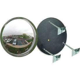 Round Convex Mirror, Indoor/Outdoor, 24" Diameter, 180 Degree Viewing Angle, 3 Brackets
