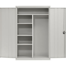 Elite All-Welded Combination Storage Cabinet, Solid Door, 46"W x 24"D x 72"H, Gray