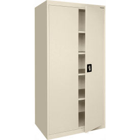 Heavy Duty Tall Storage Cabinet, 22 Gauge, 36"W x 18"D x 72"H, Putty