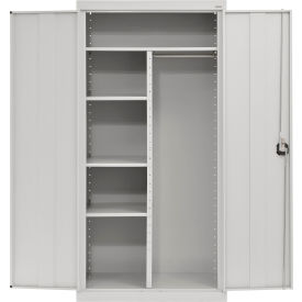 Elite All-Welded Combination Storage Cabinet, Solid Door, 36"W x 18"D x 72"H, Gray