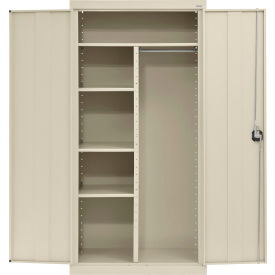 Elite All-Welded Combination Storage Cabinet, Solid Door, 36"W x 18"D x 72"H, Putty