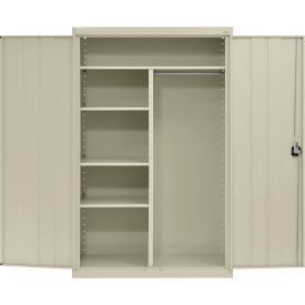 Elite All-Welded Combination Storage Cabinet, Solid Door, 46"W x 24"D x 72"H, Putty