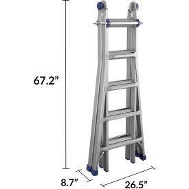 22' Type IA Multi-Position Aluminum Step Ladder, 9 Step, 300 lb. Capacity