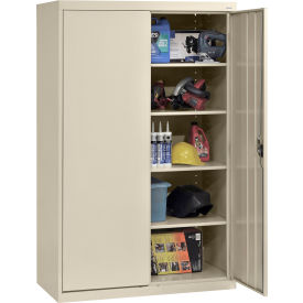 Elite Heavy Duty Tall Storage Cabinet, 22 Gauge, 46"W x 24"D x 72"H, Putty