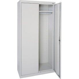 Elite All-Welded Wardrobe Cabinet, Solid Door, 36"W x 24"D x 72"H, Dove Gray
