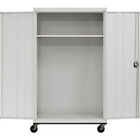 Transport Heavy Duty Wardrobe Cabinet, 22 Gauge, 46"W x 24"D x 78"H, Dove Gray