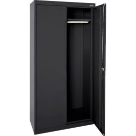 Elite All-Welded Wardrobe Cabinet, Solid Door, 36"W x 24"D x 72"H, Textured Black