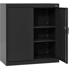 Classic Counter Height Storage Cabinet, 36"W x 18"D x 36"H, All-Welded, Textured Black