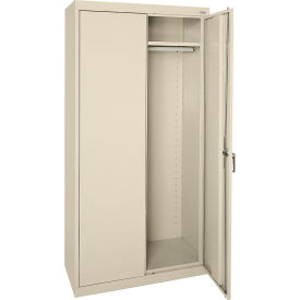 Classic All-Welded Wardrobe Cabinet, Solid Door, 36"W x 24"D x 72"H, Putty