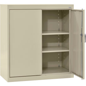 Classic Counter Height Storage Cabinet, 36"W x 24"D x 36"H, All-Welded, Putty