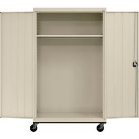 Transport Heavy Duty Wardrobe Cabinet, 22 Gauge, 46"W x 24"D x 78"H, Putty