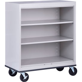 Elite Mobile Bookcase, Assembled, 36"W x 18"D x 42"H, Dove Gray
