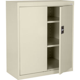 Elite Heavy Duty Counter Height Storage Cabinet, 22 Gauge, 36"W x 18"D x 36"H, Putty