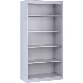 Elite Bookcase, Assembled, 36"W x 18"D x 72"H, Dove Gray