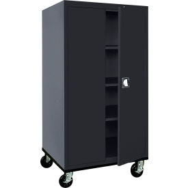 Transport Heavy Duty Storage Cabinet, 22 Gauge, 36"W x 24"D x 72"H, Textured Black