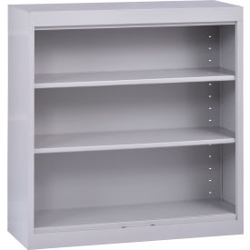 Elite Bookcase, Assembled, 36"W x 12"D x 36"H, Dove Gray