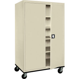 Transport Heavy Duty Storage Cabinet, 22 Gauge, 46"W x 24"D x 78"H, Putty