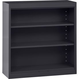 Elite Bookcase, Assembled, 36"W x 12"D x 36"H, Textured Black