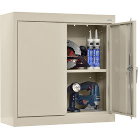 Heavy Duty Wall Mount Storage Cabinet, 24 Gauge, 30"W x 12"D x 26"H, Putty