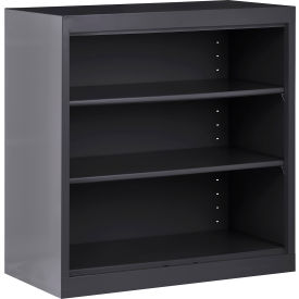 Elite Bookcase, Assembled, 36"W x 18"D x 36"H, Textured Black