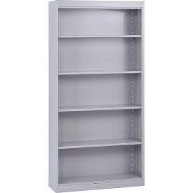 Elite Bookcase, Assembled, 36"W x 12"D x 72"H, Dove Gray