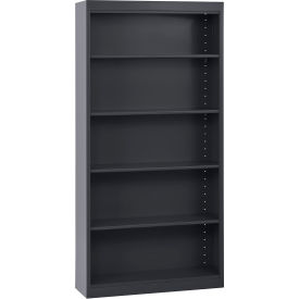 Elite Bookcase, Assembled, 36"W x 12"D x 72"H, Textured Black