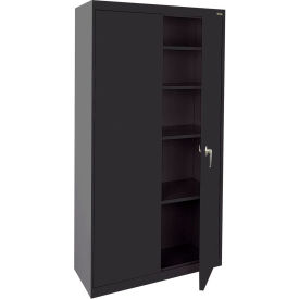 Value Line Storage Cabinet, 36"W x 18"D x 72"H, Textured Black, All-Welded