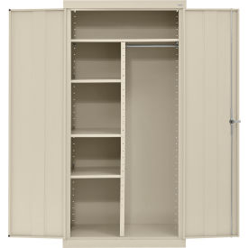 Classic All-Welded Combination Storage Cabinet, Solid Door, 36"W x 24"D x 72"H, Putty