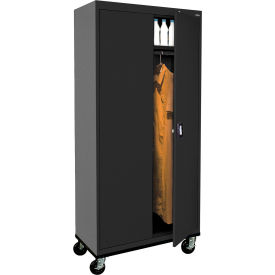 Transport Heavy Duty Wardrobe Cabinet, 22 Gauge, 36"W x 24"D x 78"H, Textured Black