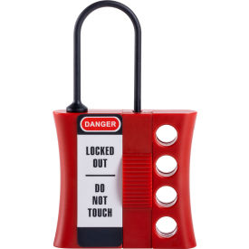 Shackle Lockout Hasp, Plastic, Size S, Red