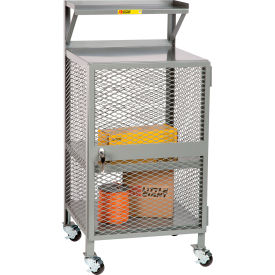 Mobile Enclosed Shop Desk with Locking Door & Drawer, 24"W x 36"D, Gray