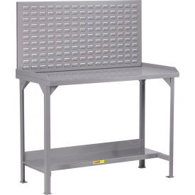 Heavy Duty Welded Workbench, 72 x 30", Louvered Panel, Steel Square Edge