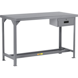 Heavy Duty Welded Workbench, 60 x 30", Open Base, Steel Square Edge