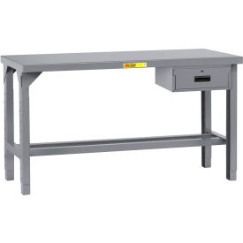 Heavy Duty Welded Workbench, 60 x 36", Adjustable Height, Open Base, Steel Square Edge