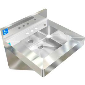 ADA SS Hand Sink, 1 Station Body Only, Wall Mount, 20"L x 19"W x 5-1/2"D Sink