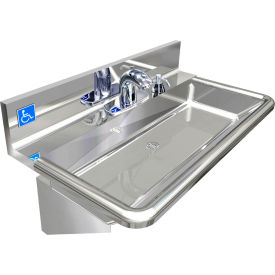 ADA SS Hand Sink, 1 Station with Deck Electronic Faucet, Wall Mount, 30"L x 17"Wx5"D Sink