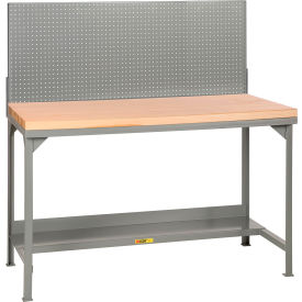 Heavy Duty Welded Workbench, 72 x 30", Pegboard Panel, Butcher Block Square Edge