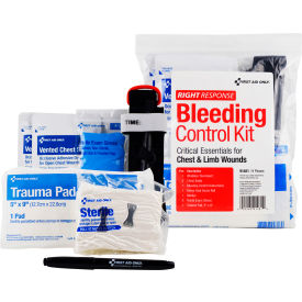 Critical Essential Bleeding Control Kit, 1-24 Persons, 9 Pieces, Plastic Case