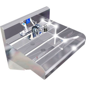 Elite ADA Stainless Steel Sink, 1 Station with Deck Electronic Faucet, Wall Mount, 24"L x 21"W x 5"D Sink
