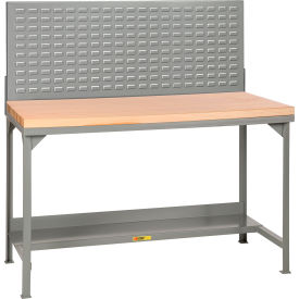 Heavy Duty Welded Workbench, 72 x 30", Louvered Panel, Butcher Block Square Edge