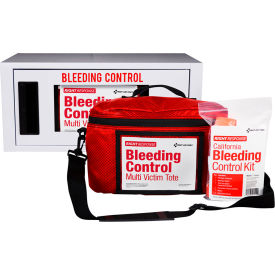 Bleeding Control Cabinet with Bag, Alarm, 1-24 Persons, 42 Pieces, Metal Case